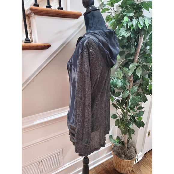 Elena Wang Women's Gray Cotton V-Neck Long Sleeve Pullover Blouse Size Medium - Picture 7 of 12